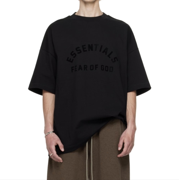 Fear of God ESSENTIALS Black Bonded T-Shirt- M - Picture 1 of 6
